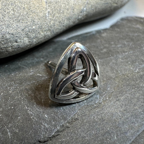 Load image into Gallery viewer, Celtic Trinity Knot Lapel Pin in Sterling Silver
