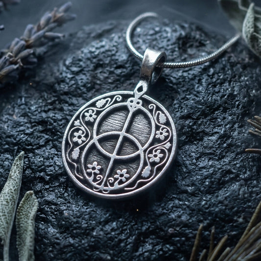 Pewter Interconnected Chalice Well Necklace - Handmade in the U.S.A.