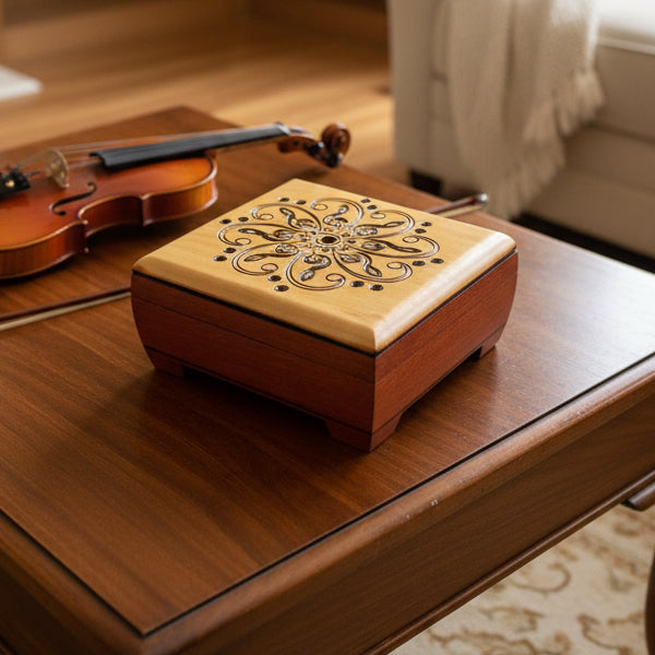 Treble Clef Music Note Keepsake Box - Handmade Wooden Box
