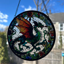 Load image into Gallery viewer, Medieval Dragon Stained Glass
