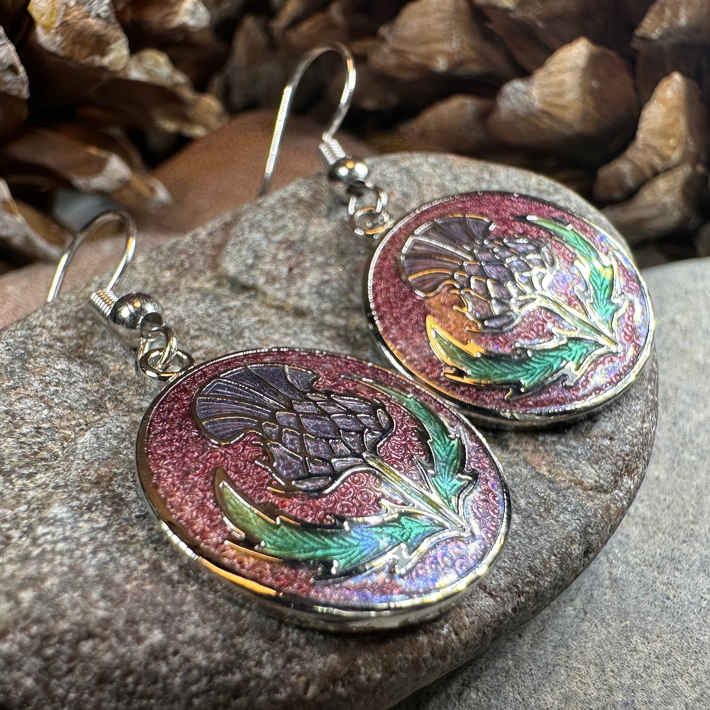 Highland Glen Scottish Thistle Earrings - Scotland Jewelry