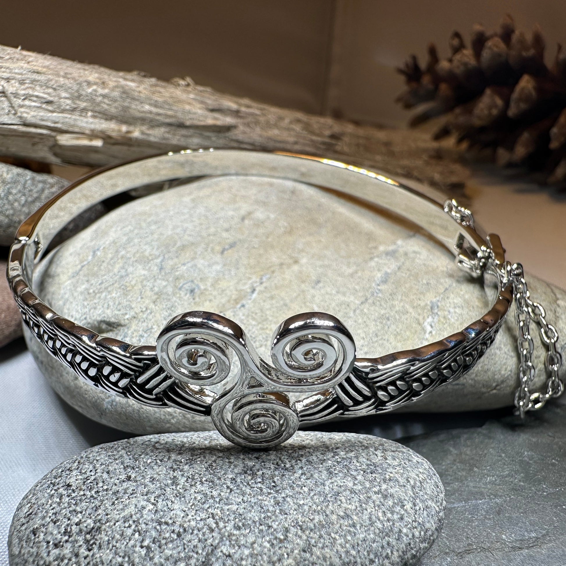 Celtic Triple Spiral Bracelet — view 9
