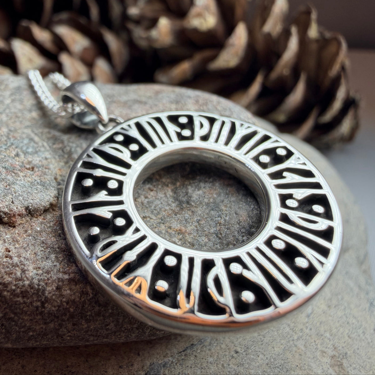 "Remember Me” Norse Runes Necklace in Sterling Silver