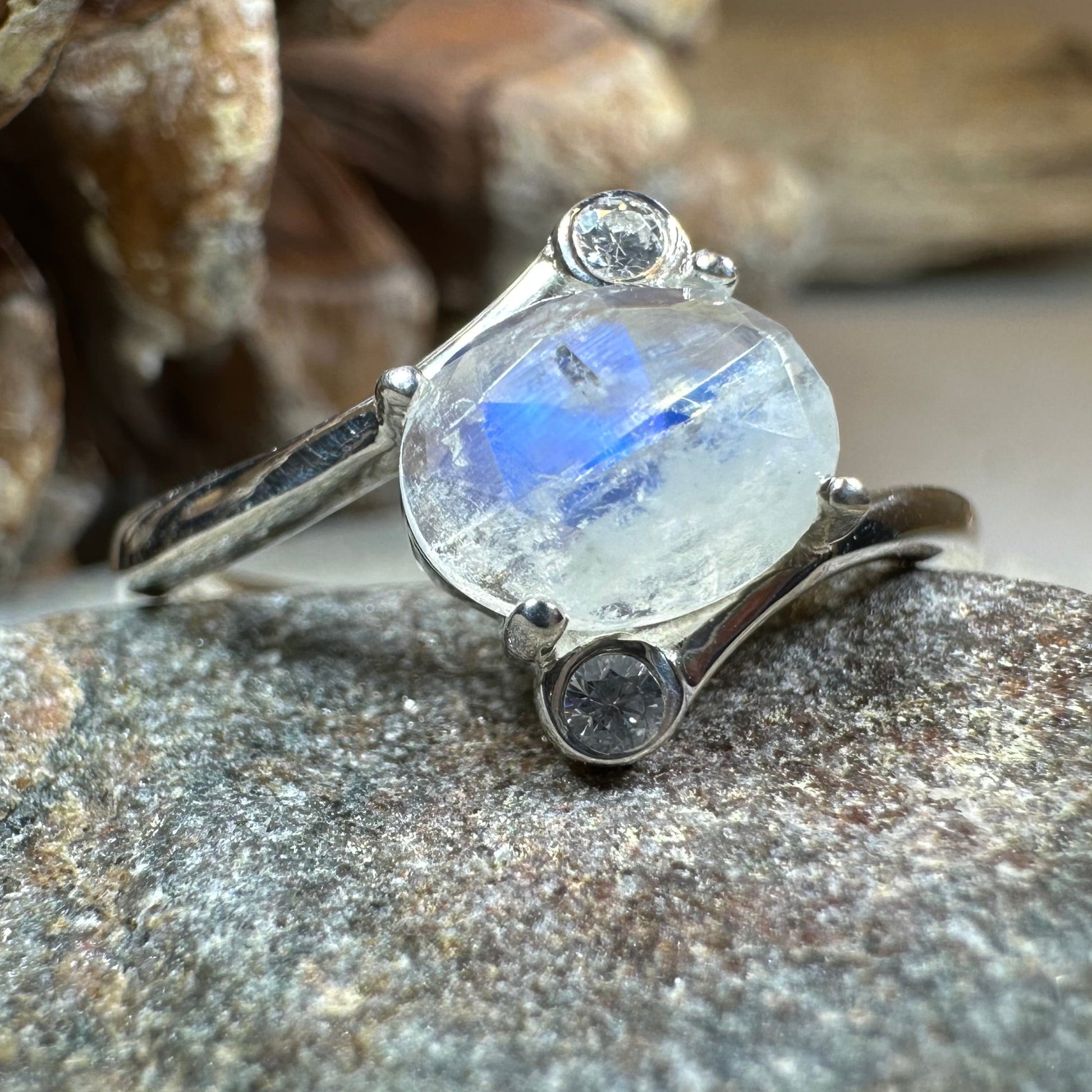 Lysandra Moonstone Ring in sterling silver