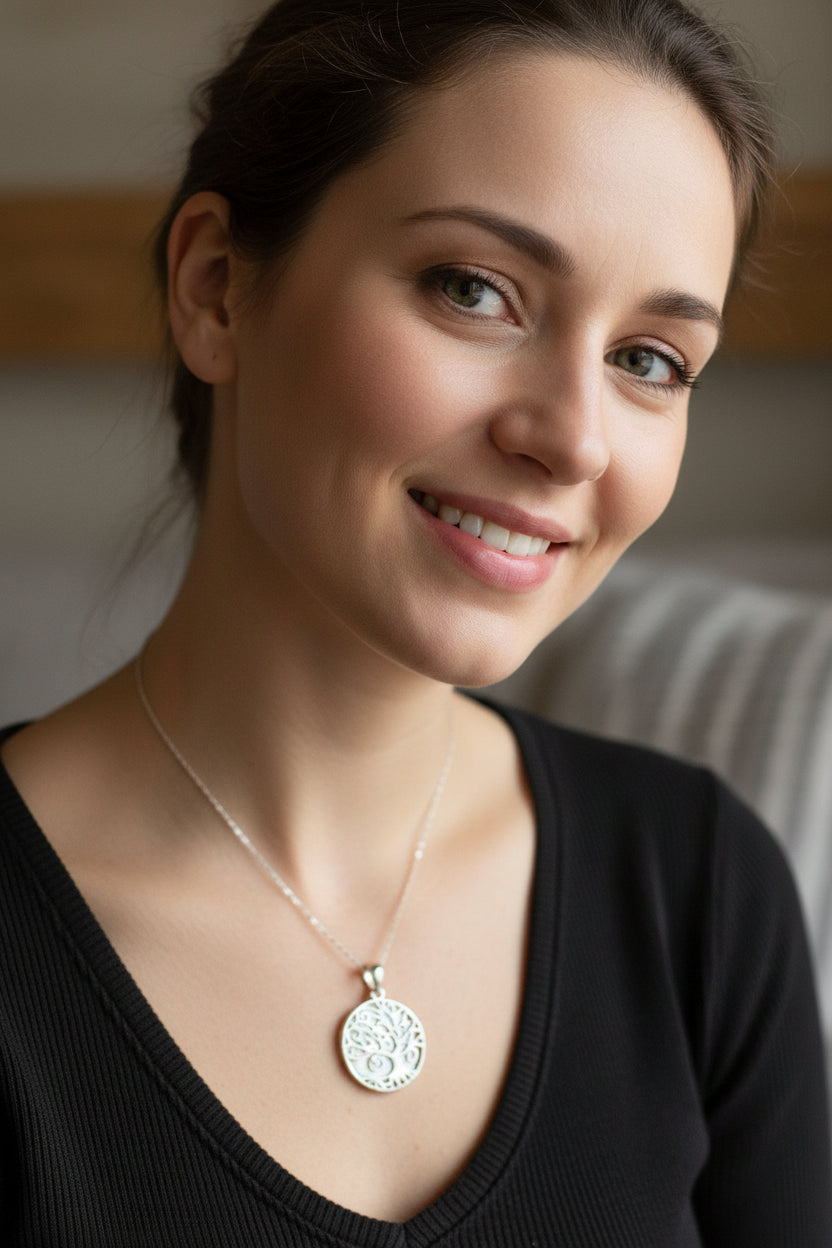 Gynnifer Tree of Life Necklace in Sterling Silver — view 7