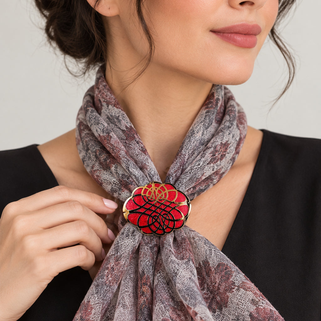 Enamel Endless Celtic Knot Scarf Ring