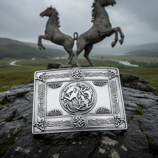 Kelpie Celtic Kilt Belt Buckle - Handmade in Scotland