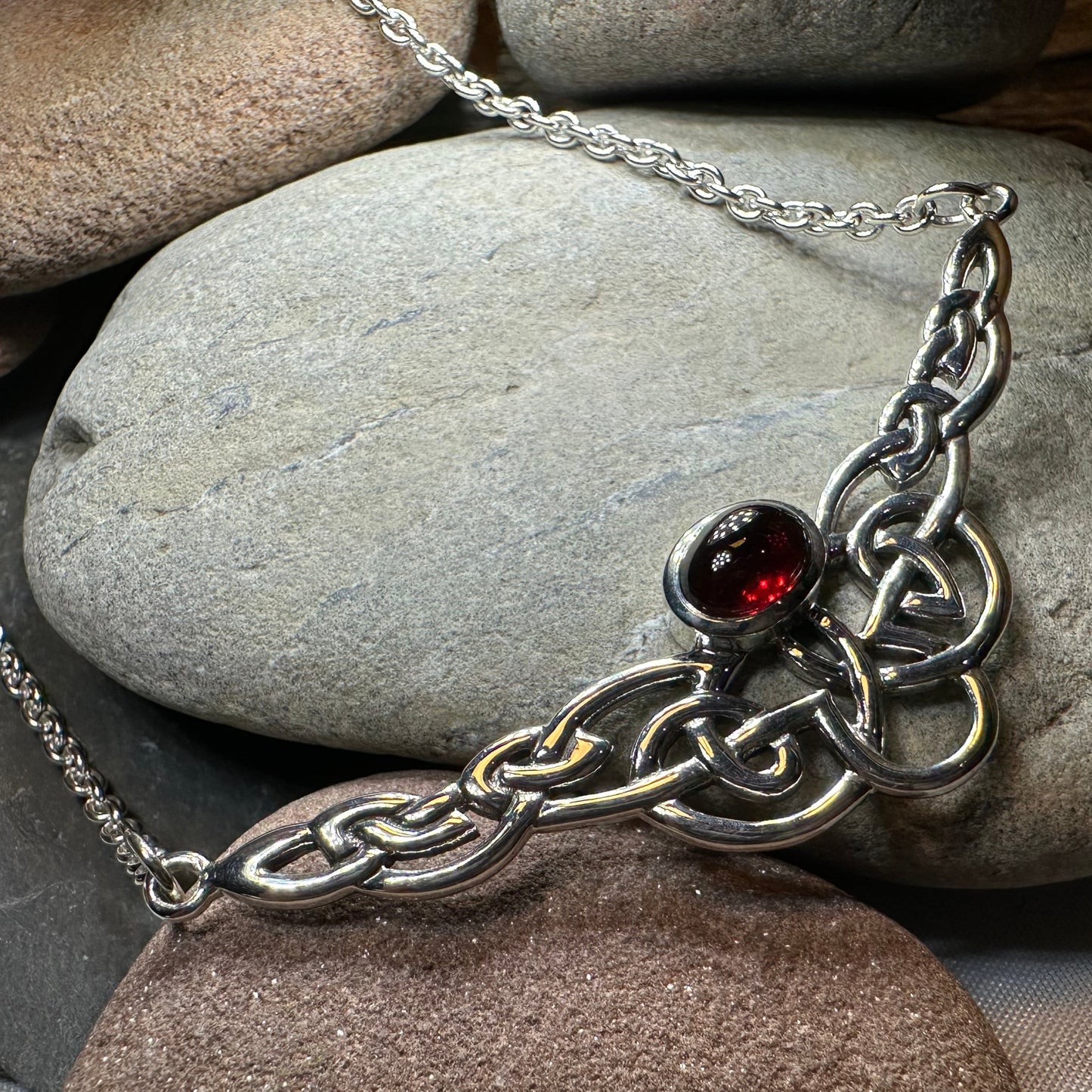 Helen Celtic Knot Necklace in Sterling Silver — view 8