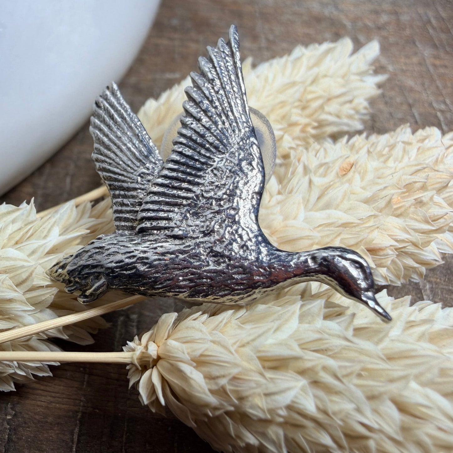 Pewter Duck Lapel Pin - Handmade in Scotland