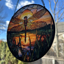 Load image into Gallery viewer, Sunset Dragonfly Suncatcher
