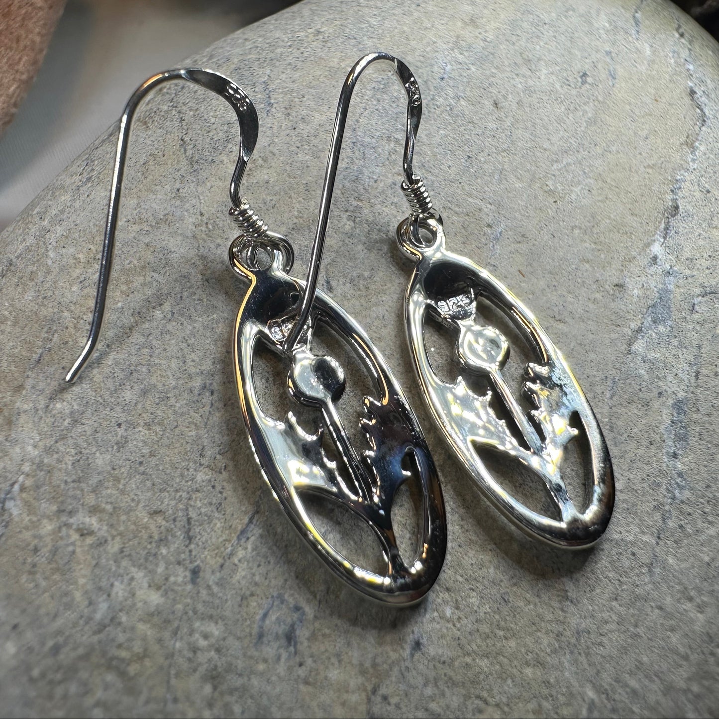 Wildwood Scottish Thistle Earrings in Sterling Silver
