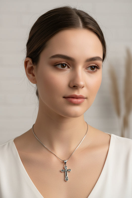 Charity Petite Celtic Cross Necklace — view 2