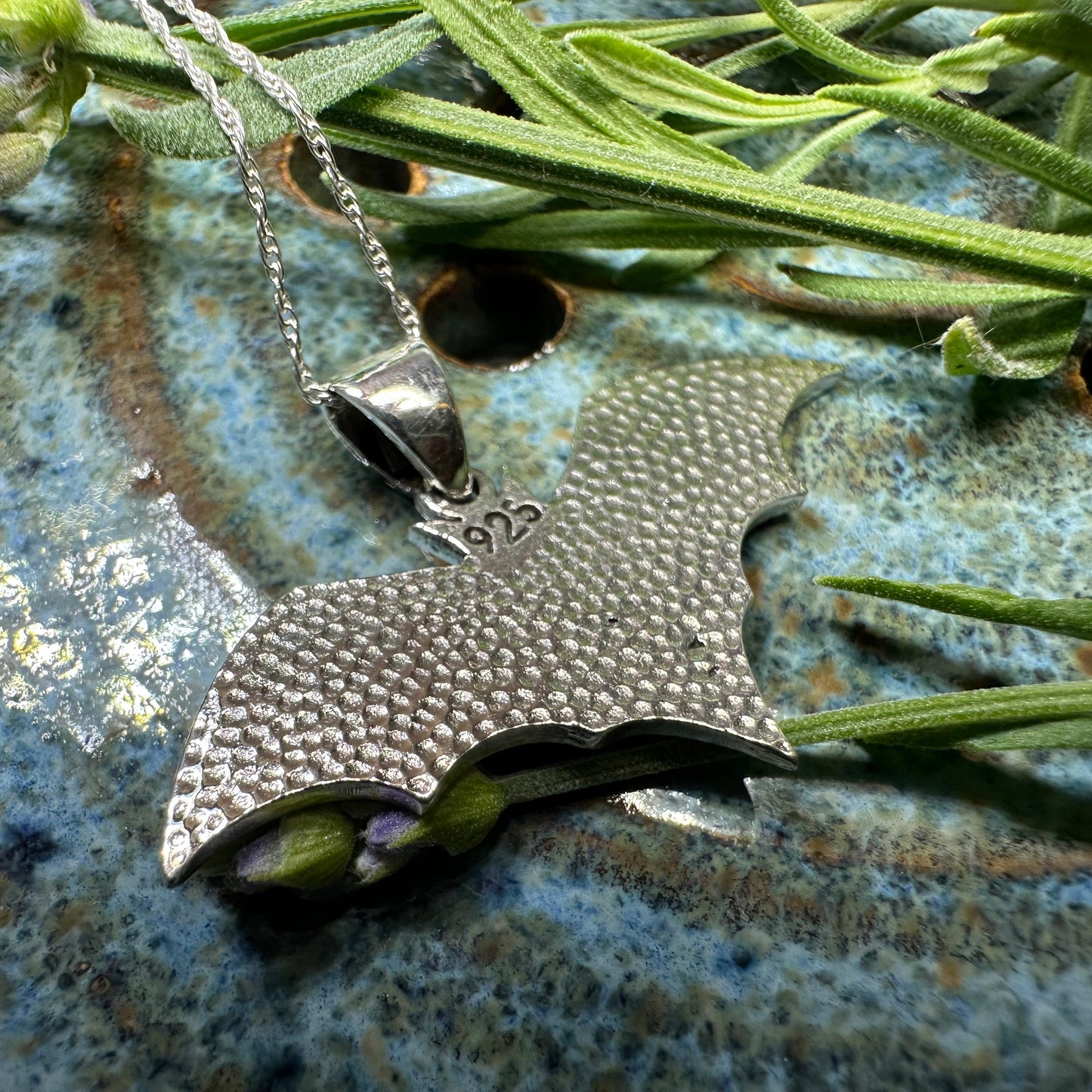 Nighthawk Celtic Bat Necklace in Sterling Silver