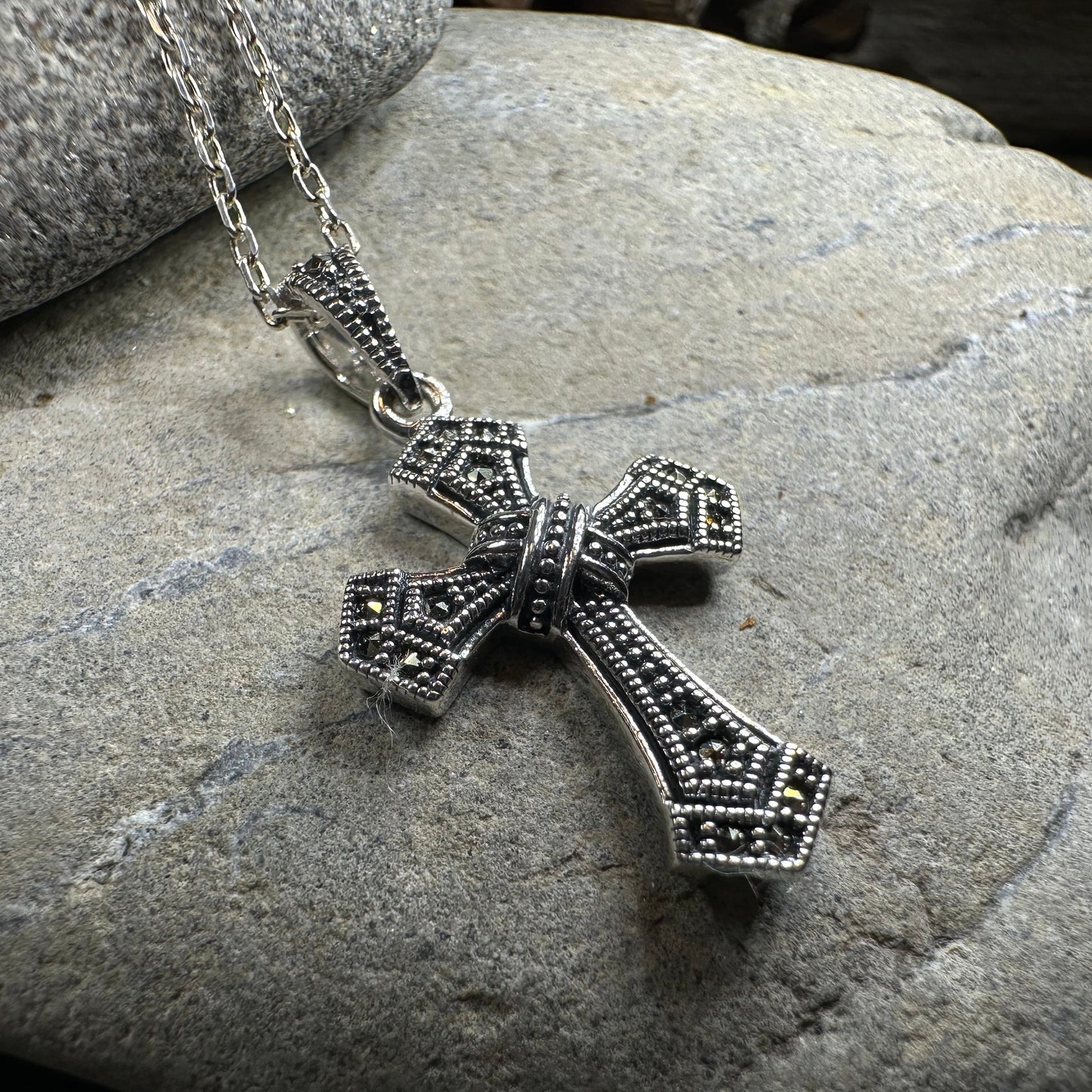 Adain Marcasite Cross Necklace