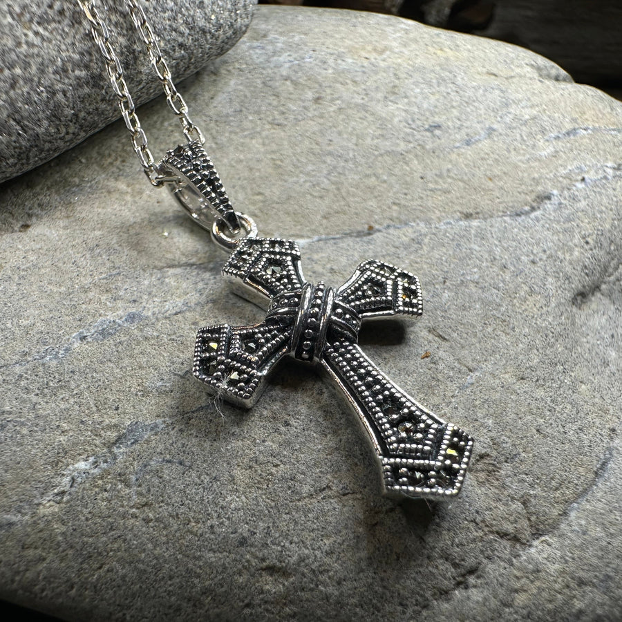 Adain Marcasite Cross Necklace