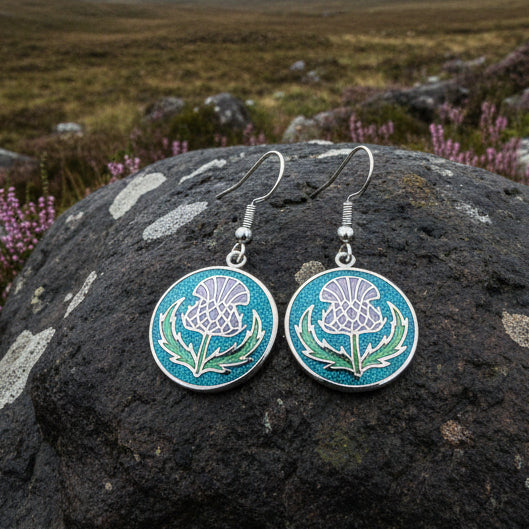 Highland Glen Scottish Thistle Earrings - Scotland Jewelry