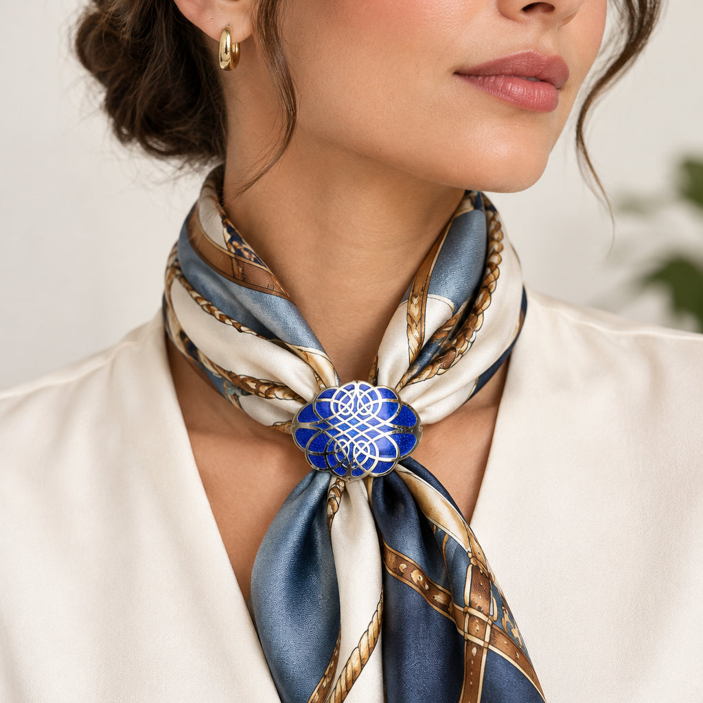Enamel Endless Celtic Knot Scarf Ring