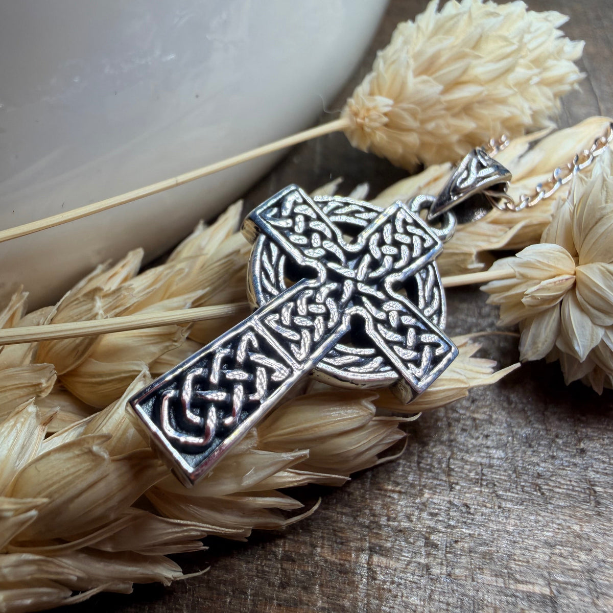 Chay Celtic Cross Necklace in Sterling Silver