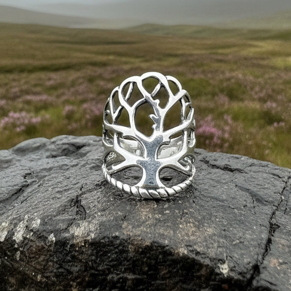 Áedh Celtic Tree of Life Ring in Sterling Silver — view 8