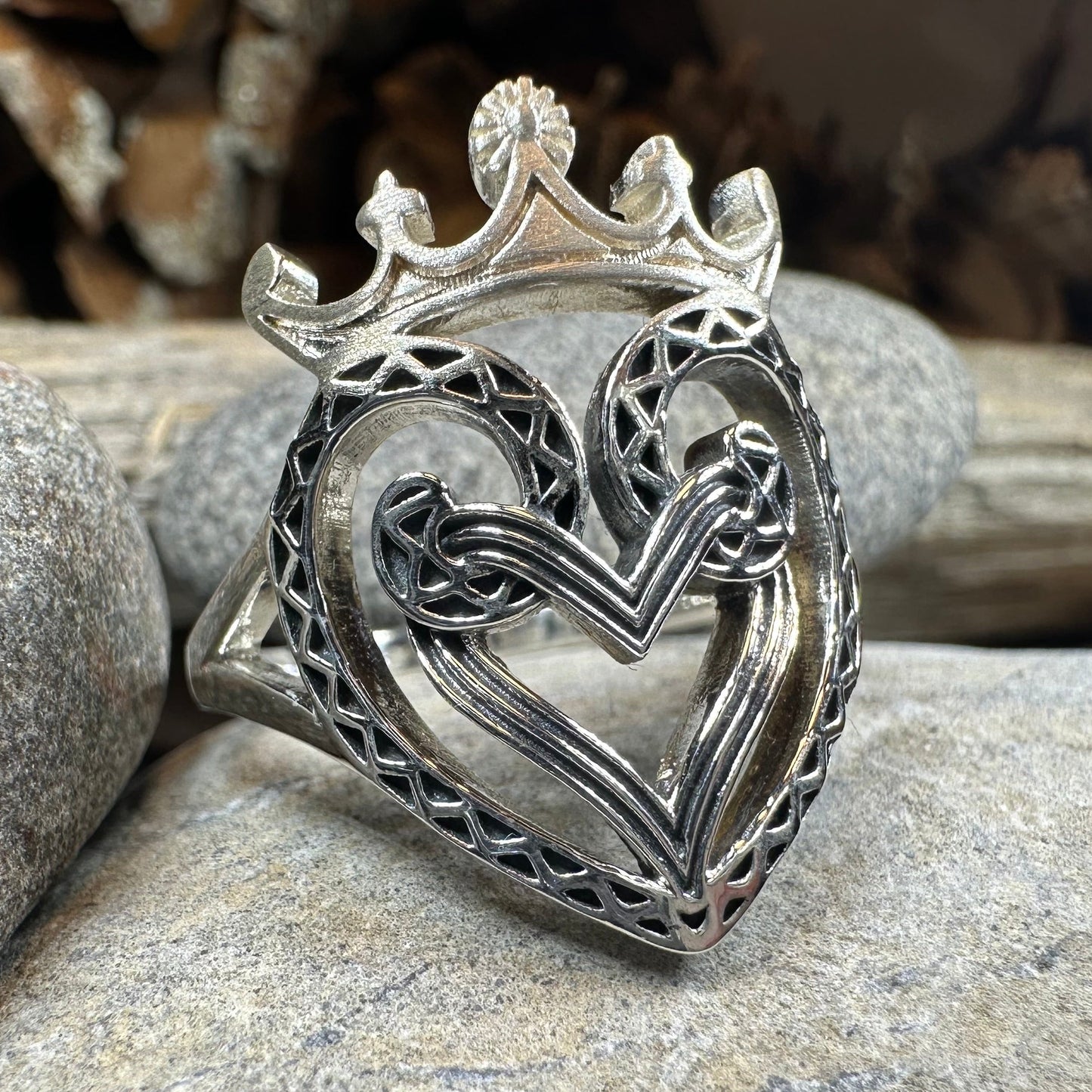 Lady of Skye Scottish Luckenbooth Ring in Sterling Silver
