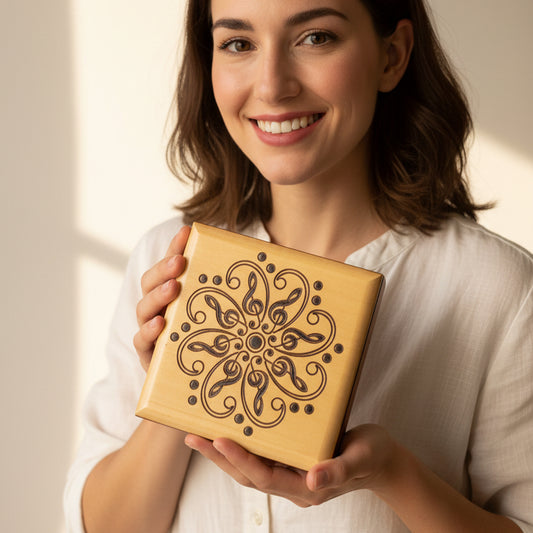 Treble Clef Music Note Keepsake Box - Handmade Wooden Box