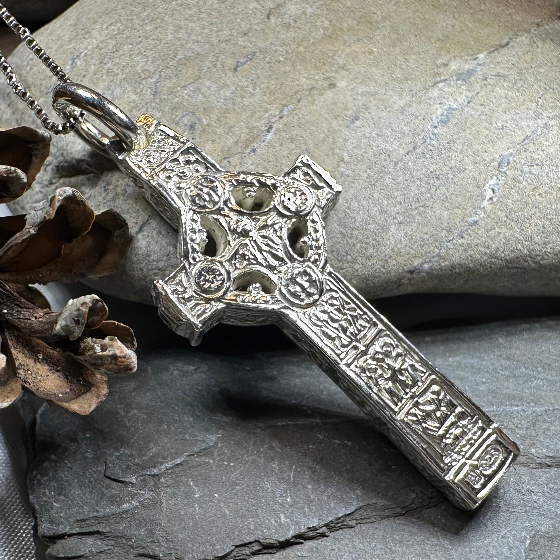 Artisan Irish Clonmacnoise Cross Necklace - Made in Ireland — view 11