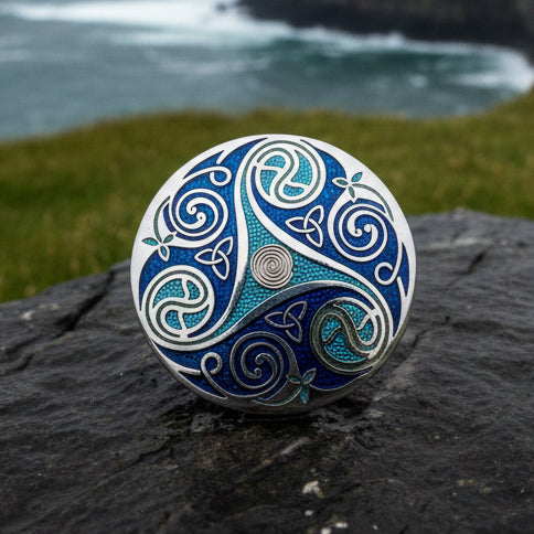 Enamel Celtic Spiral Scarf Ring