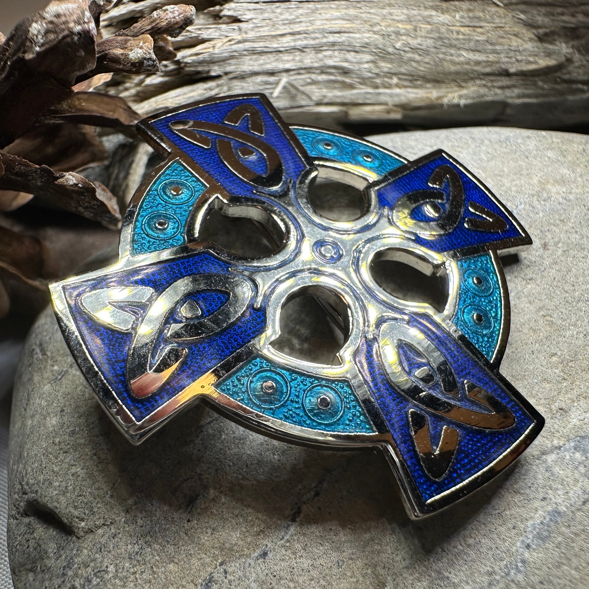 Enamel Celtic Cross Brooch — view 6