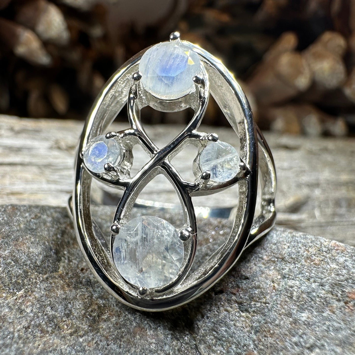 Moonstone Infinity Ring — view 5