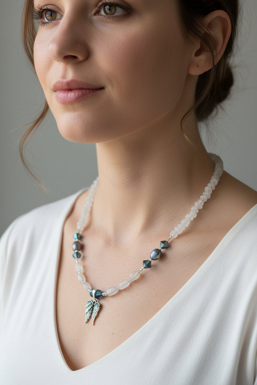 Moonstone Angel Necklace