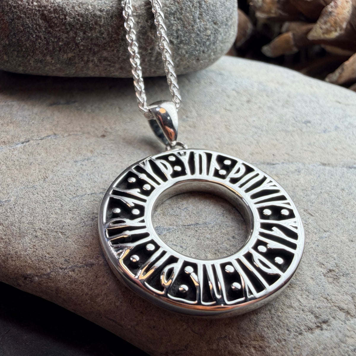 "Remember Me” Norse Runes Necklace in Sterling Silver