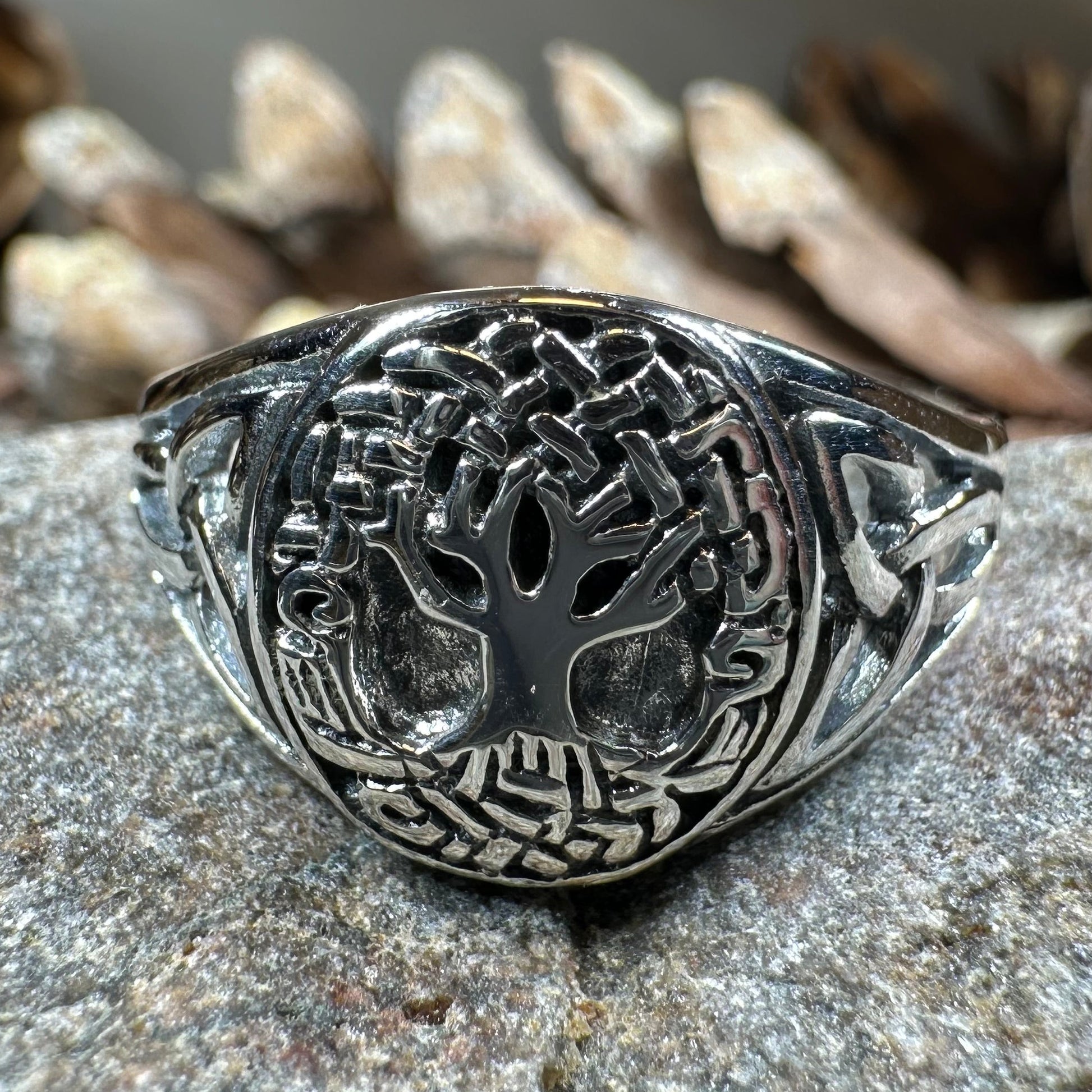 Lorna Celtic Tree of Life Ring in Sterling Silver — view 7