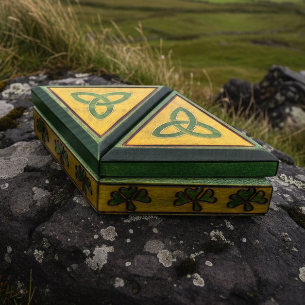 Celtic Double Trinity Knot Keepsake Box - Handmade Wooden Box