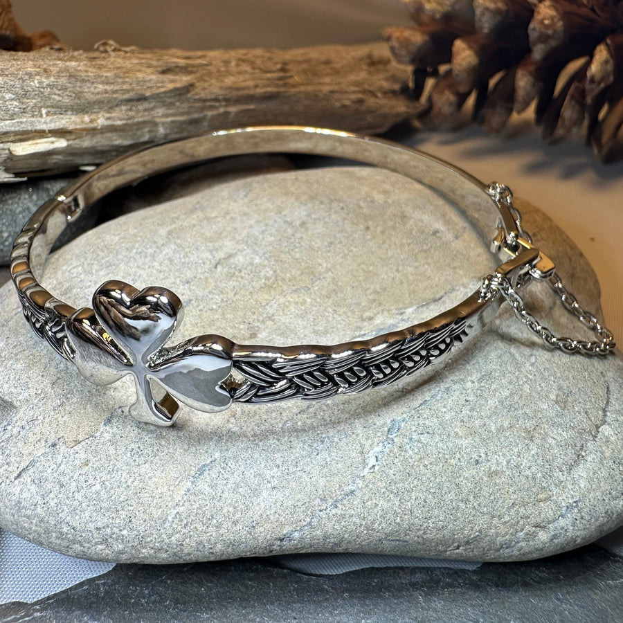 Irish Shamrock Bangle Bracelet