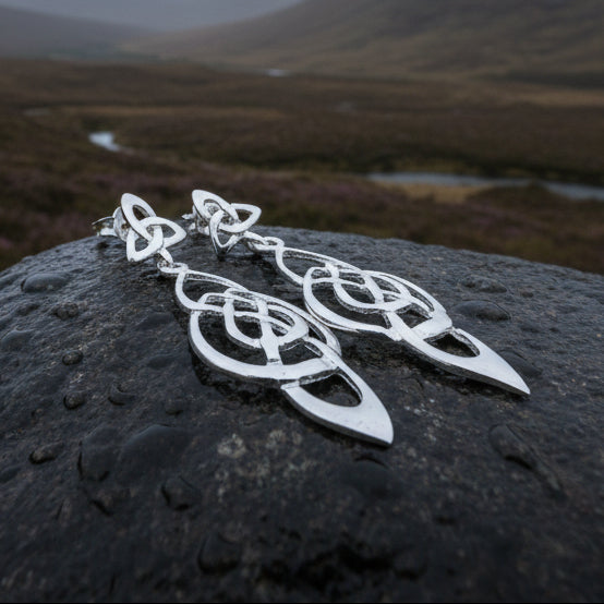 Alith Celtic Knot Earrings in Sterling Silver — view 7