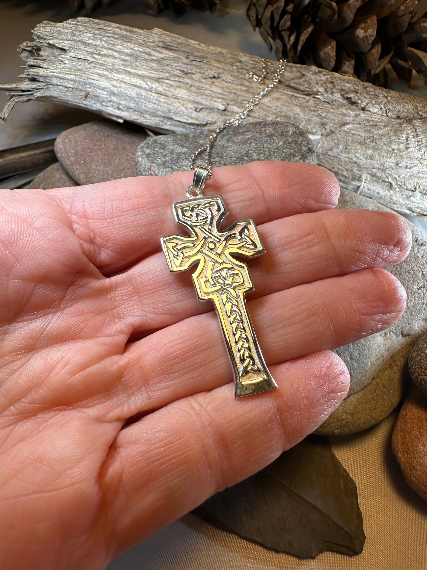 Mura Scottish Celtic Cross Necklace - Handmade in Scotland — view 4
