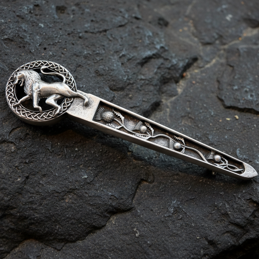 Thistle Scotland Lion Kilt Pin in Pewter
