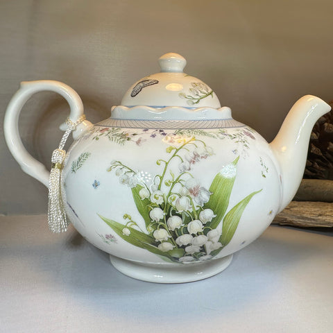 Load image into Gallery viewer, Lily of the Valley Fine China Teapot
