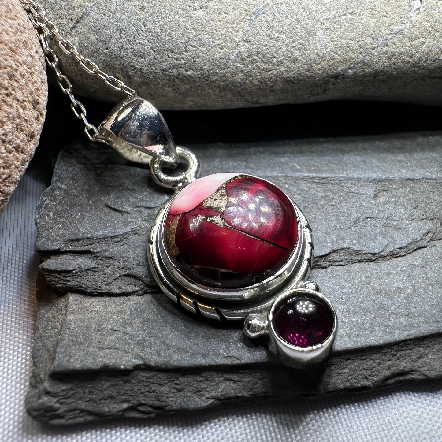 Dahlia Turquoise Necklace in Sterling Silver — view 13