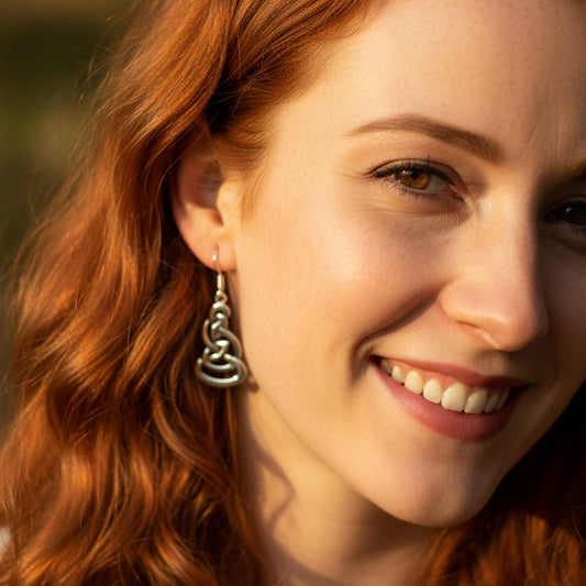 Fey Celtic Knot Earrings in Sterling Silver