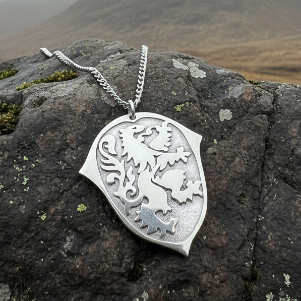 Pewter Lion of Scotland Necklace - Handmade in Scotland