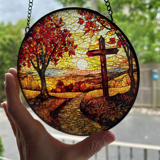 Autumn Cross Suncatcher
