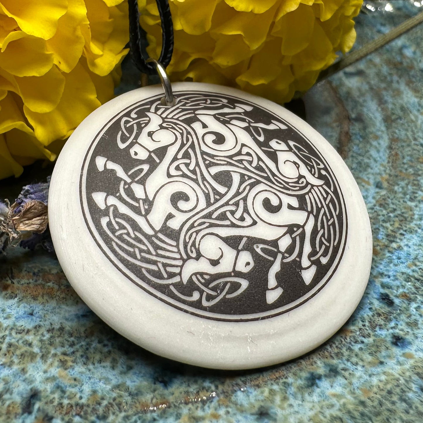 Artisan Celtic Triple Horse Necklace - Handmade in the U.S.A.