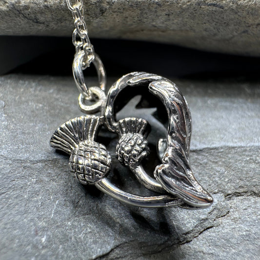 Erskine Scottish Thistle Necklace in Sterling Silver