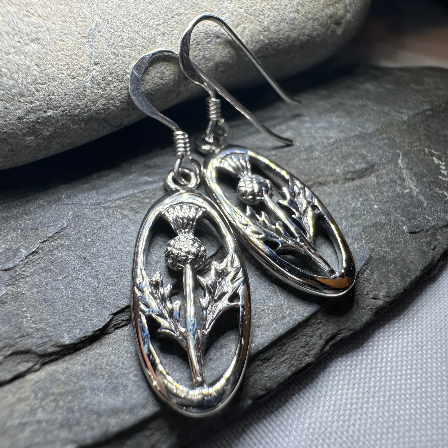 Wildwood Scottish Thistle Earrings in Sterling Silver