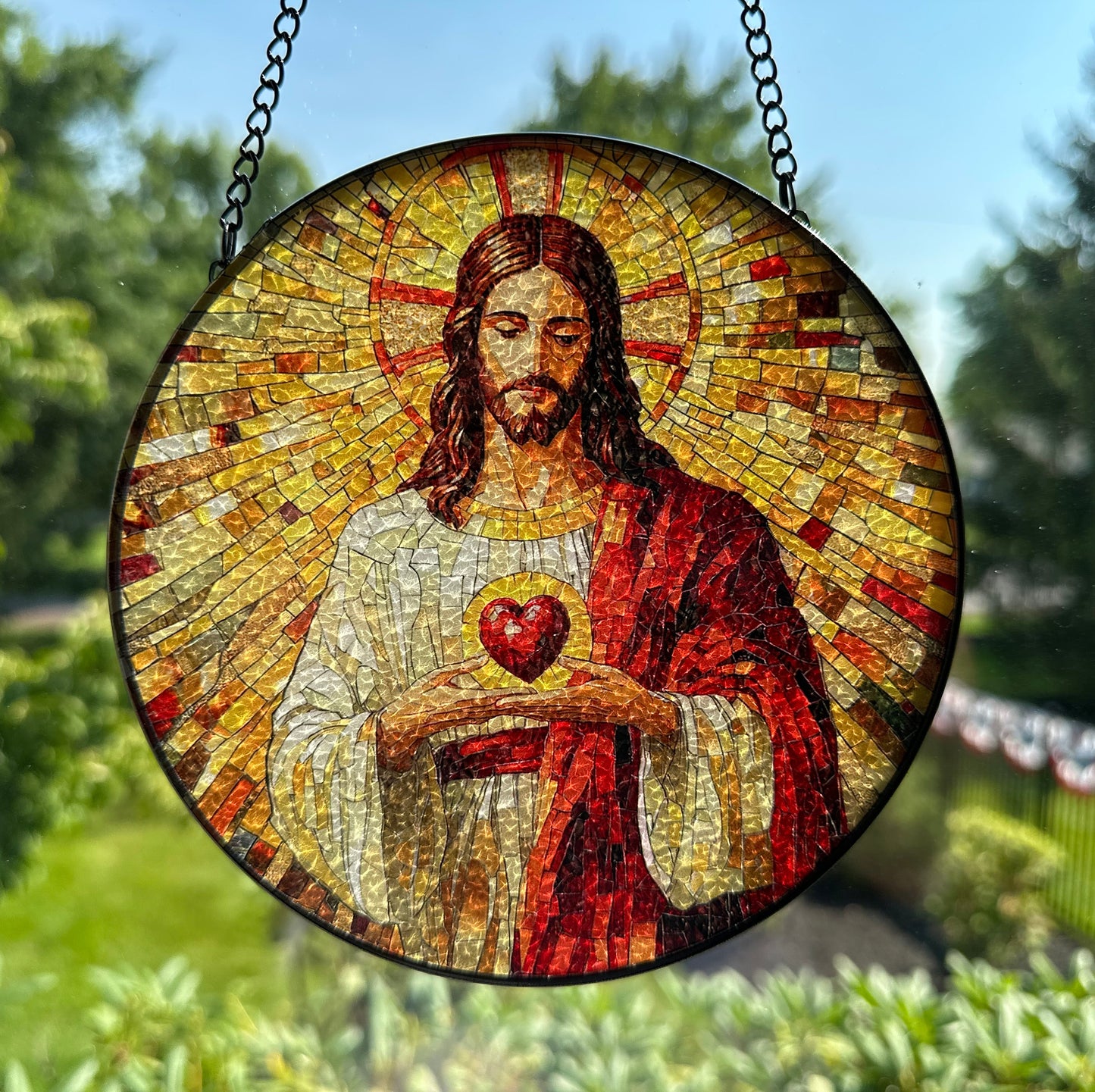 Sacred Heart Jesus Suncatcher