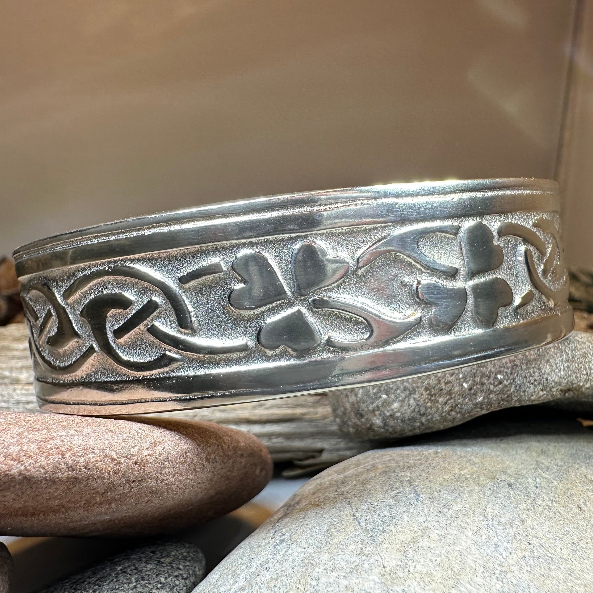 Irish Shamrock Cuff Bracelet — view 7