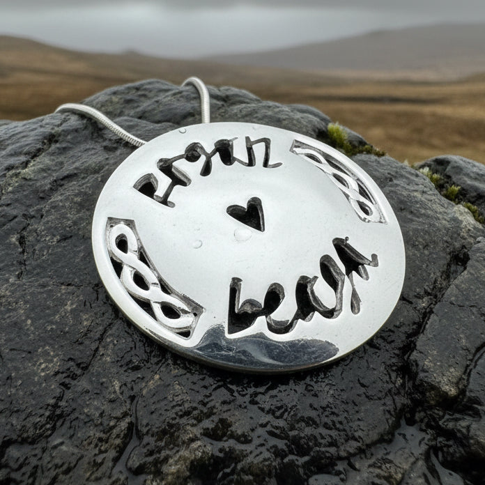 Scottish Gaelic "Little Kisses" Necklace - Handmade in Scotland in sterling silver