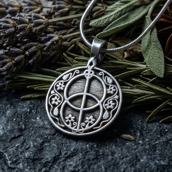 Pewter Interconnected Chalice Well Necklace - Handmade in the U.S.A.