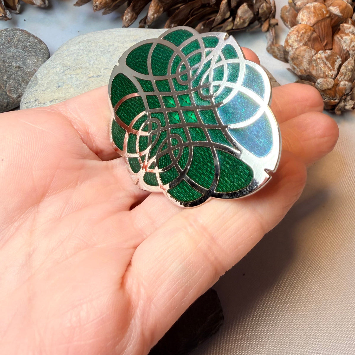 Enamel Endless Celtic Knot Scarf Ring